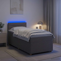 vidaXL Kontinentalsäng med madrass Taupe 100 x 200 cm Tyg