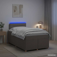 vidaXL Kontinentalsäng med madrass Taupe 120 x 190 cm Tyg