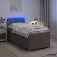 vidaXL Kontinentalsäng med madrass Taupe 100 x 200 cm Tyg