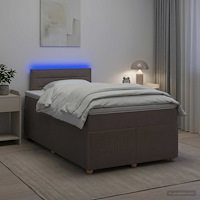 vidaXL Kontinentalsäng med madrass Taupe 120 x 190 cm Tyg