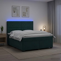 vidaXL Kontinentalsäng med madrass Mörkgrön 160 x 200 cm Sammet