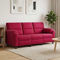 vidaXL Soffa Vinröd 214 x 85 x 93 cm Sammet