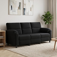 vidaXL Soffa Svart 214 x 85 x 93 cm Sammet