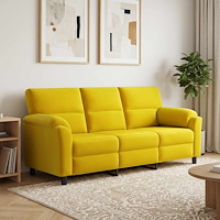 vidaXL Soffa Gul 214 x 85 x 93 cm Sammet