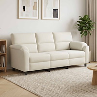 vidaXL Soffa Gräddvit 214 x 85 x 93 cm Sammet