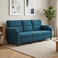 vidaXL Soffa Blå 214 x 85 x 93 cm Sammet