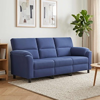 vidaXL Soffa Polisblå 214 x 85 x 93 cm Sammet