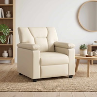 vidaXL Soffa Gräddvit 91 x 85 x 93 cm Konstläder