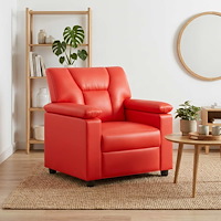 vidaXL Soffa Röd 91 x 85 x 93 cm Konstläder