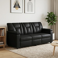vidaXL Soffa Svart 191 x 85 x 93 cm Konstläder