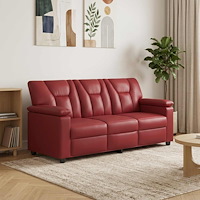 vidaXL Soffa Vinröd 191 x 85 x 93 cm Konstläder