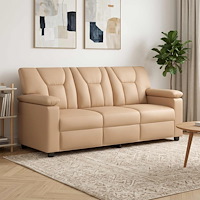 vidaXL Soffa Cappuccino 191 x 85 x 93 cm Konstläder