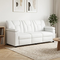 vidaXL Soffa Vit 191 x 85 x 93 cm Konstläder