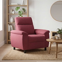 vidaXL Soffa Vinröd 95 x 90 x 95 cm Tyg