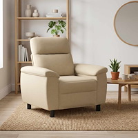 vidaXL Soffa Gräddvit 95 x 90 x 95 cm Tyg