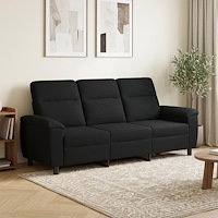 vidaXL Soffa Svart 214 x 90 x 95 cm Tyg