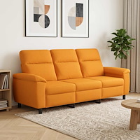 vidaXL Soffa Mörkgul 214 x 90 x 95 cm Tyg