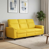 vidaXL Soffa Ljusgul 214 x 90 x 95 cm Tyg