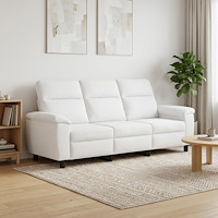 vidaXL Soffa Vit 214 x 90 x 95 cm Tyg