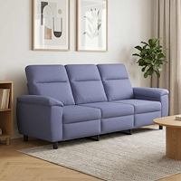 vidaXL Soffa Jeansblå 214 x 90 x 95 cm Tyg