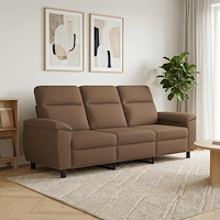 vidaXL Soffa Brun 214 x 90 x 95 cm Tyg