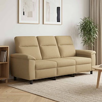 vidaXL Soffa Ljusbrun 214 x 90 x 95 cm Tyg