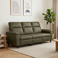 vidaXL Soffa Armégrön 214 x 90 x 95 cm Faux Mockaläder