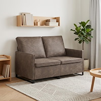 vidaXL Soffa för 2 personer Mörkgrå 130 x 81 x 82 cm Faux mockatyg