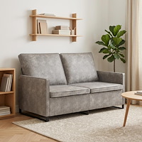 vidaXL Soffa för 2 personer Ljusgrå 150 x 81 x 82 cm Faux mockatyg
