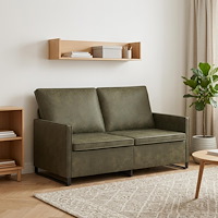 vidaXL Soffa för 2 personer Armégrön 150 x 81 x 82 cm Faux mockatyg