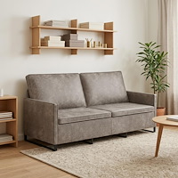 vidaXL 3-sitssoffa Ljusgrå 190 x 81 x 82 cm Faux mockatyg
