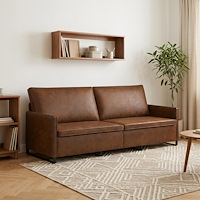 vidaXL 3-sitssoffa Brun 220 x 81 x 82 cm Faux mockatyg