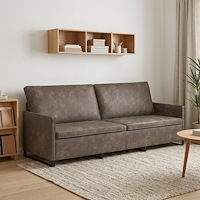 vidaXL 3-sitssoffa Mörkgrå 220 x 81 x 82 cm Faux mockatyg