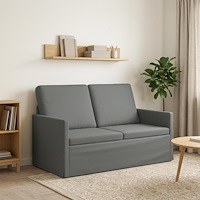 vidaXL Soffa för 2 personer Mörkgrå 130 x 81 x 82 cm Tyg