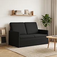 vidaXL Soffa för 2 personer Svart 130 x 81 x 82 cm Tyg