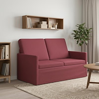 vidaXL Soffa för 2 personer Vinröd 130 x 81 x 82 cm Tyg