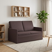vidaXL Soffa för 2 personer Mörkbrun 130 x 81 x 82 cm Tyg