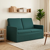 vidaXL Soffa för 2 personer Mörkgrön 130 x 81 x 82 cm Tyg