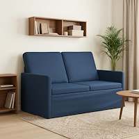vidaXL Soffa för 2 personer Blå 130 x 81 x 82 cm Tyg