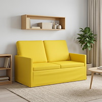 vidaXL Soffa för 2 personer Ljusgul 130 x 81 x 82 cm Tyg