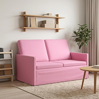 vidaXL Soffa för 2 personer Rosa 130 x 81 x 82 cm Tyg