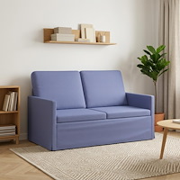 vidaXL Soffa för 2 personer Jeansblå 130 x 81 x 82 cm Tyg
