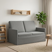 vidaXL Soffa för 2 personer Mörkgrå 130 x 81 x 82 cm Sammet (V)