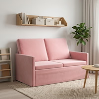 vidaXL Soffa för 2 personer Rosa 130 x 81 x 82 cm Sammet (V)
