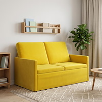 vidaXL Soffa för 2 personer Gul 130 x 81 x 82 cm Sammet (V)