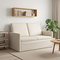 vidaXL Soffa för 2 personer Gräddvit 130 x 81 x 82 cm Sammet (V)