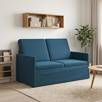 vidaXL Soffa för 2 personer Blå 130 x 81 x 82 cm Sammet (V)