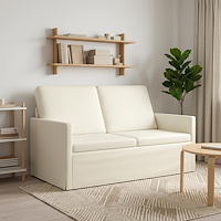 vidaXL Soffa för 2 personer Gräddvit 130 x 81 x 82 cm Kordread tyg