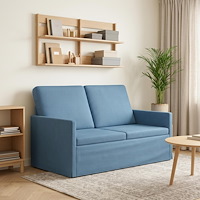 vidaXL Soffa för 2 personer Blå 130 x 81 x 82 cm Kordread tyg