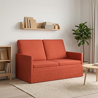 vidaXL Soffa för 2 personer Röd orange 130 x 81 x 82 cm Kordread tyg